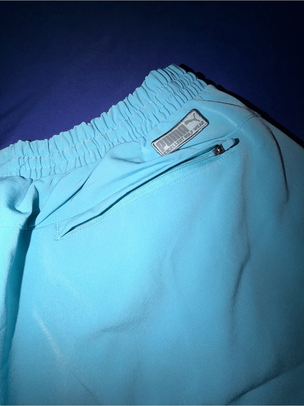 Puma Men's Aqua Athletic Shorts with Drawstring - Picture 5 of 10